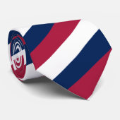 Rote weiße und blaue diagonale Streifen Krawatte (Gerollt)