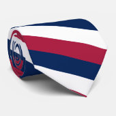 Rote weiße und blaue diagonale Streifen Krawatte (Gerollt)