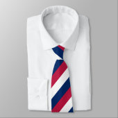 Rote weiße und blaue diagonale Streifen Krawatte (Gebunden)