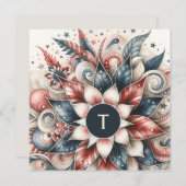 Rote, weiße und blaue, festliche Monogramm-Flachka (Vorne/Hinten)