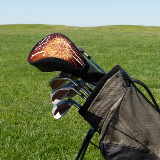Rote, weiße und blaue Feuerwerke I Patriotic Golf Headcover (In SItu)