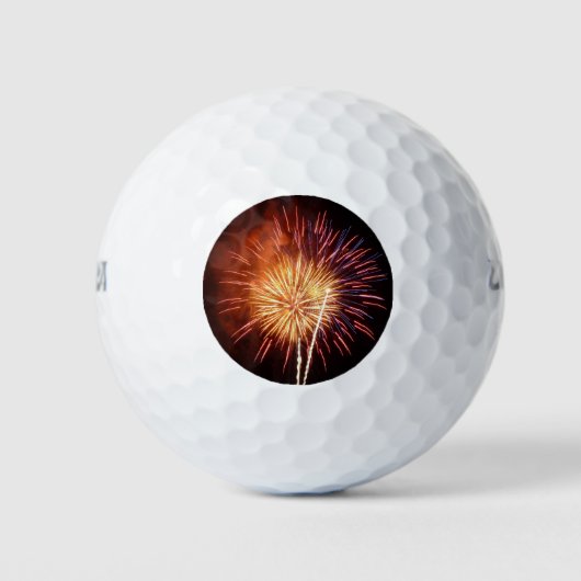 Rote, weiße und blaue Feuerwerke I Patriotic Golfball (Vorderseite)
