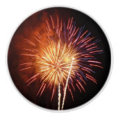 Rote, weiße und blaue Feuerwerke I Patriotic Keramikknauf (Vorderseite)