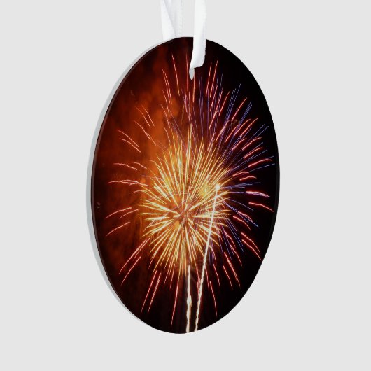 Rote, weiße und blaue Feuerwerke I Patriotic Ornament (Vorderseite)