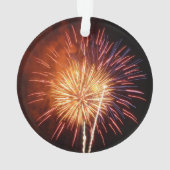 Rote, weiße und blaue Feuerwerke I Patriotic Ornament (Rückseite)