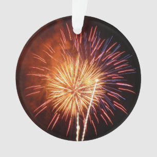 Rote, weiße und blaue Feuerwerke I Patriotic Ornament