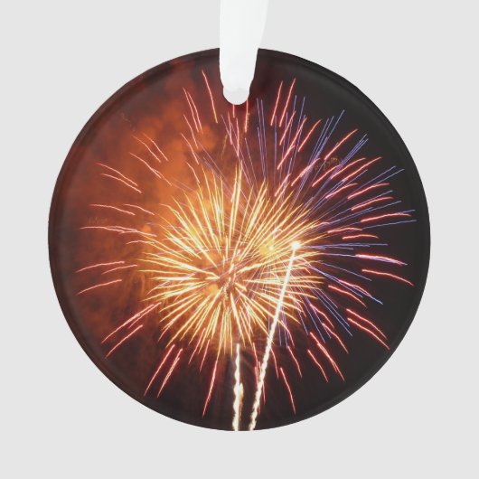 Rote, weiße und blaue Feuerwerke I Patriotic Ornament (Vorderseite)