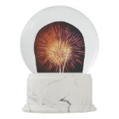 Rote, weiße und blaue Feuerwerke I Patriotic Schneekugel (Rückseite)