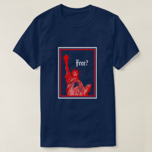 Rote Weiße und Blaue Freiheitsstatue Freiheit Frei T-Shirt