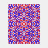 Rote, Weiße und Blaue Geometrien Fleecedecke (Vorderseite)