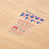 Rote, weiße und blaue Jagdfahnen 4. Juli Party Acryleinladungen (Ablage )