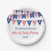 Rote, weiße und blaue Jagdfahnen 4. Juli Party Pappteller (Vorderseite)