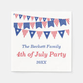 Rote, weiße und blaue Jagdfahnen 4. Juli Party Serviette (Vorderseite)