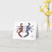 Rote, weiße und blaue Krabbe Karte (Gelbe Blume)