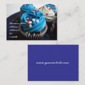 Rote, weiße und blaue Kuchen-Visitenkarte Visitenkarte (Vorne/Hinten)