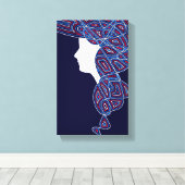 Rote, weiße und blaue Lady Leinwanddruck (Insitu (Holzboden))