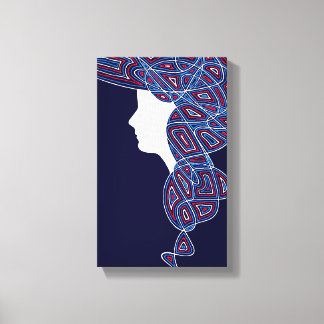 Rote, weiße und blaue Lady Leinwanddruck