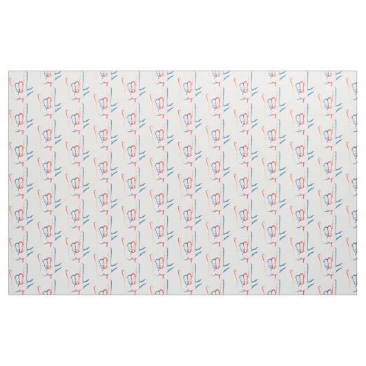 Rote weiße und blaue Liebe ASL I Sie gemustertes Stoff (Yard (91,4 cm))