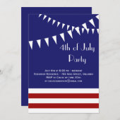 Rote, weiße und blaue Party Einladung vom 4. Juli (Vorne/Hinten)