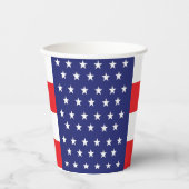 Rote, weiße und blaue Party mit Sternen und Streif Pappbecher (Vorderseite)