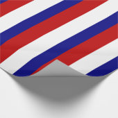 Rote weiße und blaue patriotische Streifen Geschenkpapier (Ecke)