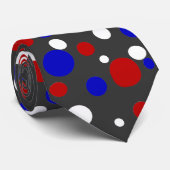 Rote weiße und blaue Polka-Punkt-Krawatte--gut für Krawatte (Gerollt)