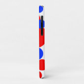 Rote, weiße und blaue Polka-Punkte Case-Mate iPhone Hülle (Hinten/Links)
