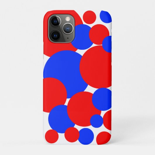 Rote, weiße und blaue Polka-Punkte Case-Mate iPhone Hülle (Rückseite)