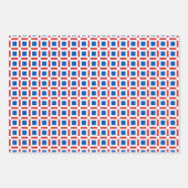 Rote, weiße und blaue Quadrate Geschenkpapier Set (Vorderseite 2)