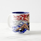 Rote, weiße und blaue Ruhm Button-oben Tasse (Vorderseite Links)