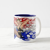 Rote, weiße und blaue Ruhm Button-oben Tasse (VorderseiteRechts)