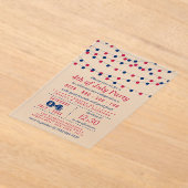 Rote, weiße und blaue Saitenleuchten 4. Juli Party Acryleinladungen (Ablage )