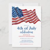 Rote, weiße und blaue Saitenleuchten 4. Juli Party Einladung (Vorderseite)