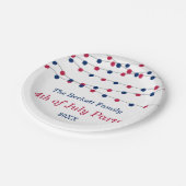 Rote, weiße und blaue Saitenleuchten 4. Juli Party Pappteller (Schrägansicht)