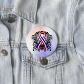 Rote, weiße und blaue Schleife mit Flügeln Button (Beispiel)