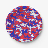 Rote, weiße und blaue Schmetterlingsplatte zum Pic Pappteller (Vorderseite)