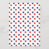 Rote, weiße und blaue Sterne 4. Juli Party Einladung (Rückseite)