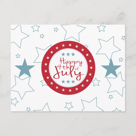 Rote weiße und blaue Sterne 4. Juli Postkarten (Vorderseite)