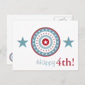 Rote weiße und blaue Sterne 4. Juli Postkarten (Vorne/Hinten)