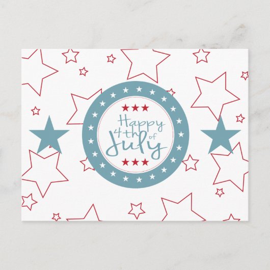 Rote weiße und blaue Sterne 4. Juli Postkarten (Vorderseite)