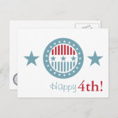 Rote weiße und blaue Sterne 4. Juli Postkarten (Vorne/Hinten)