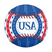 Rote, weiße und blaue Sterne der USA mit Monogramm Baseball (Rückseite)