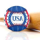 Rote, weiße und blaue Sterne der USA mit Monogramm Baseball