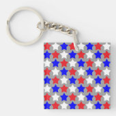 Rote, weiße und blaue Sterne gestalten den Schlüss Schlüsselanhänger (Vorderseite)