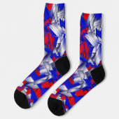 Rote Weiße und Blaue Sterne Socken (Linkes Detail)