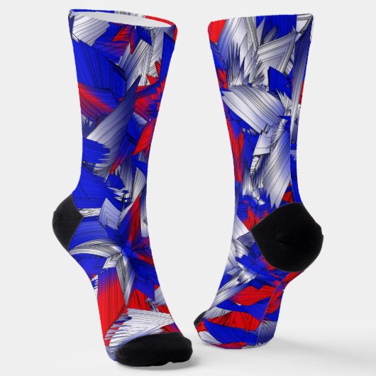 Rote Weiße und Blaue Sterne Socken (Gewinkelt)