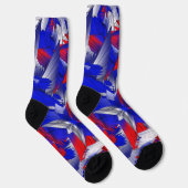 Rote Weiße und Blaue Sterne Socken (Rechts)
