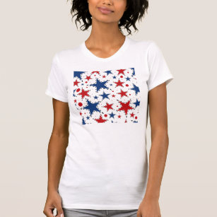 Rote, weiße und blaue Sterne T-Shirt