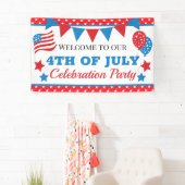 Rote, weiße und blaue Sterne und Flaggen - 4. Juli Banner (Insitu)