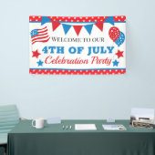 Rote, weiße und blaue Sterne und Flaggen - 4. Juli Banner (Messeveranstaltung)